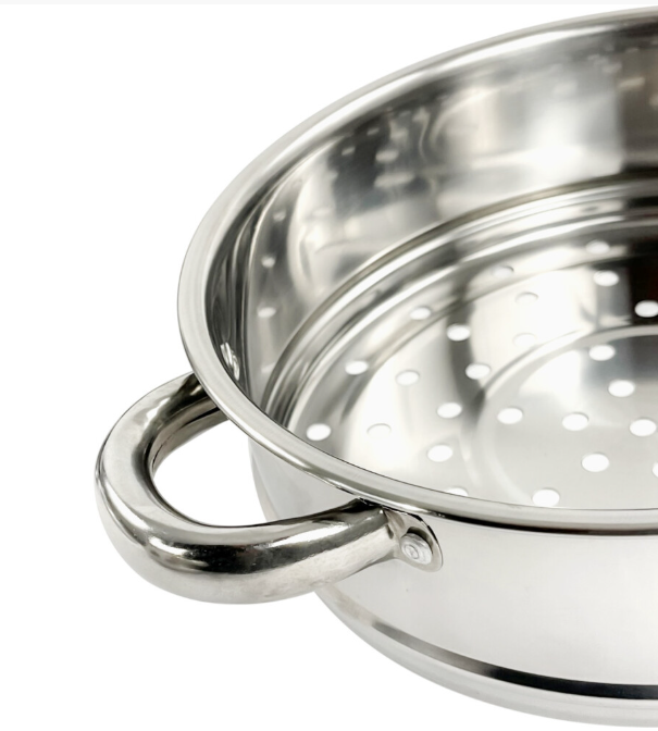 3-TIER- 22CM INDUCTION HOB STAINLESS STEEL STEAMER POT PAN COOKER SET GLASS LID