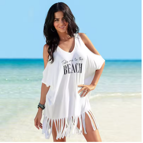 "Take Me To The Beach" Tassel Cover-Up Dress