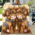 Highland Cow Fleece Blanket