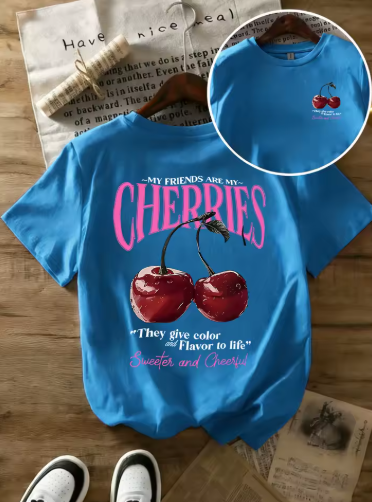 "My Friends Are My Cherries" Graphic T-Shirt