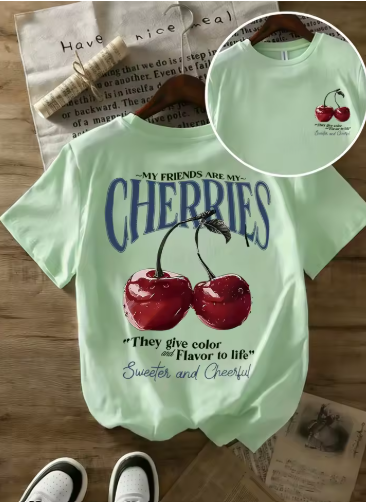 "My Friends Are My Cherries" Graphic T-Shirt