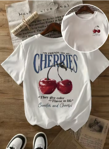 "My Friends Are My Cherries" Graphic T-Shirt