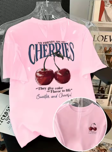 "My Friends Are My Cherries" Graphic T-Shirt