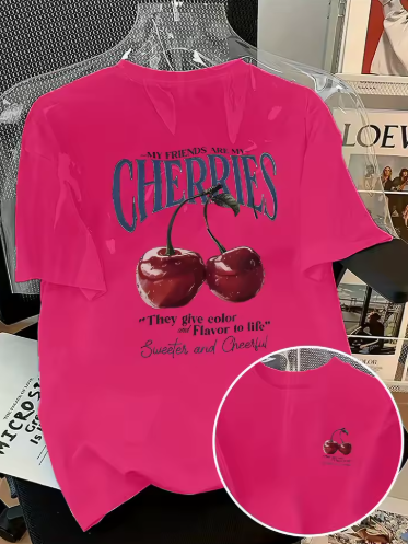 "My Friends Are My Cherries" Graphic T-Shirt