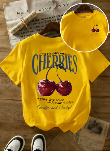 "My Friends Are My Cherries" Graphic T-Shirt