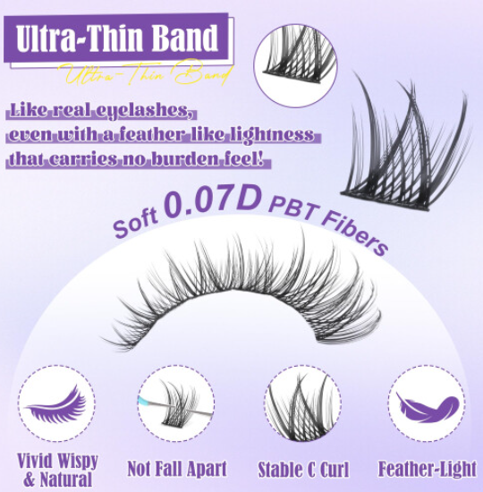 Wispy Lash Clusters Kit Natural Lash Extensions Kit DIY
