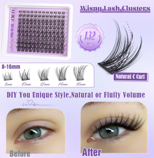 Wispy Lash Clusters Kit Natural Lash Extensions Kit DIY