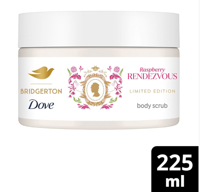 Dove Bridgerton Limited Edition Body Scrub Raspberry Exfoliator 225ml, 4pk