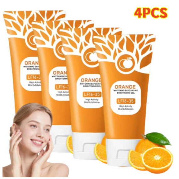 4PCS 50g Orange Enzymes Facial Skin Exfoliating Brightening Scrub Gel Hot