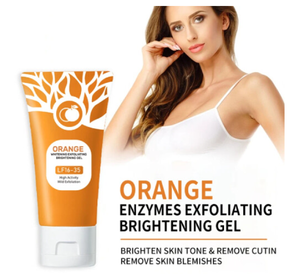 4PCS 50g Orange Enzymes Facial Skin Exfoliating Brightening Scrub Gel Hot