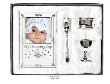Beautiful Boxed Silver Plated Christening Day Gift Set