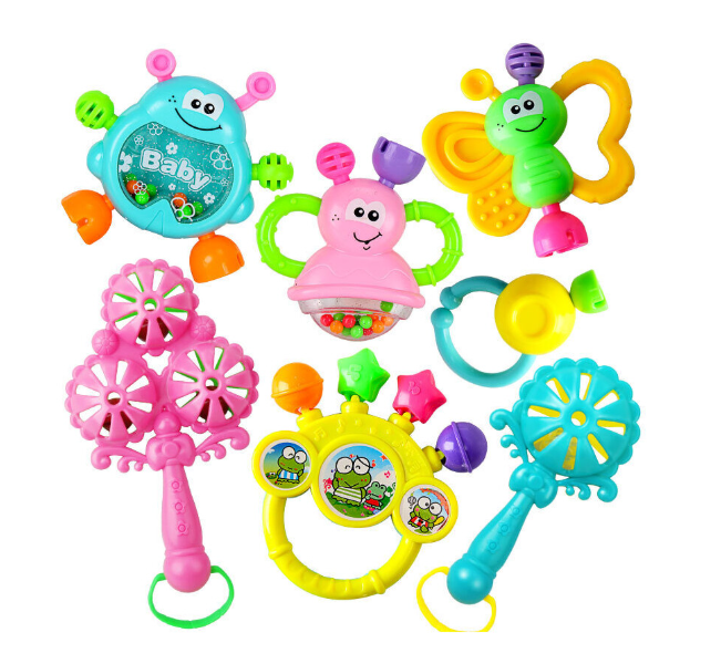 Newborn Rattle Set Baby Early Education Handbell Fancy Musical Toys 7pcs