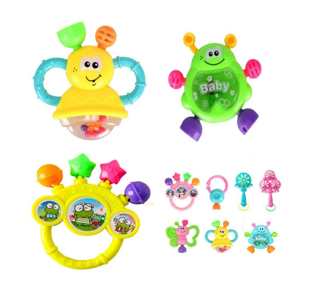 Newborn Rattle Set Baby Early Education Handbell Fancy Musical Toys 7pcs