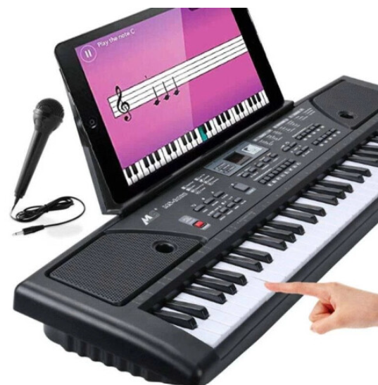 Digital Music Piano Keyboard Mic Portable Electronic Musical Instrument with 61 keys