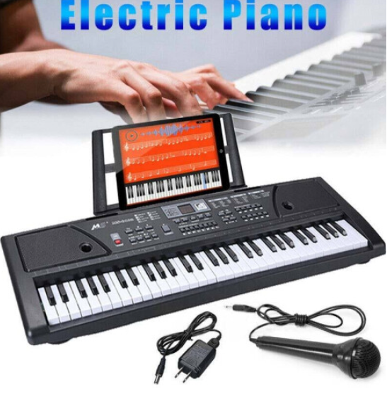 Digital Music Piano Keyboard Mic Portable Electronic Musical Instrument with 61 keys
