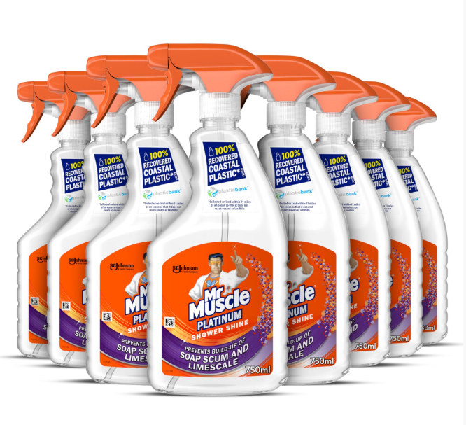 Mr Muscle Platinum Shower Shine Spray, Pack of 6 (6 x 750ml)