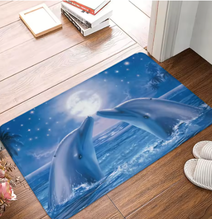 Beautiful Dolphin Ocean Door Mat