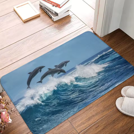Beautiful Dolphin Ocean Door Mat