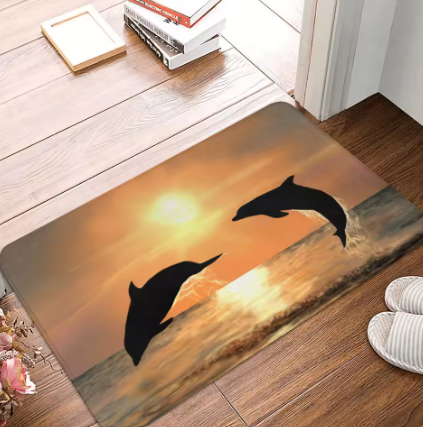 Beautiful Dolphin Ocean Door Mat