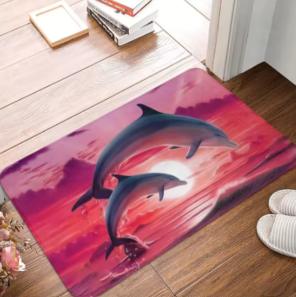 Beautiful Dolphin Ocean Door Mat