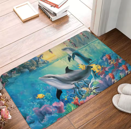 Beautiful Dolphin Ocean Door Mat