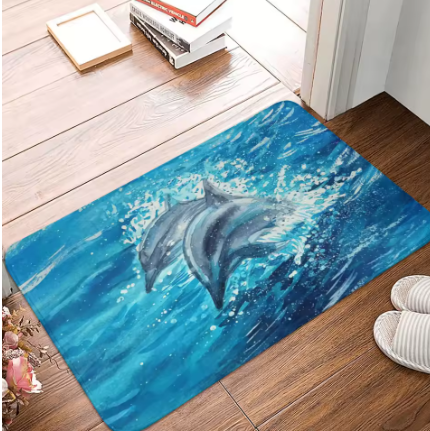 Beautiful Dolphin Ocean Door Mat