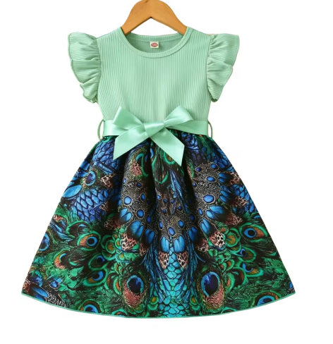 Girls Peacock Party Dress