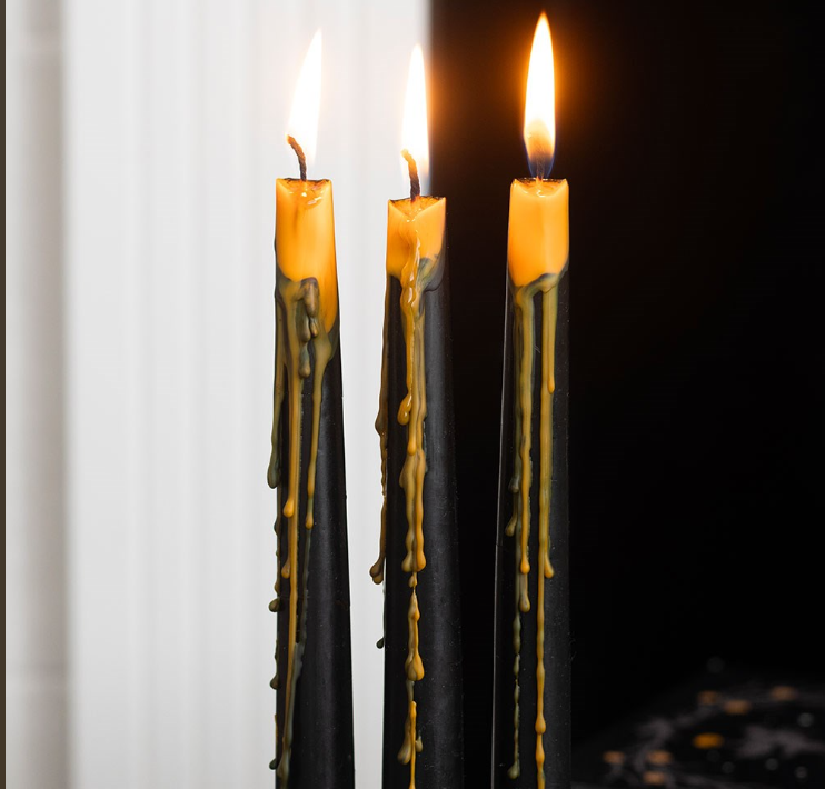 Set of 4 Pumpkin Guts Oozing Taper Candles