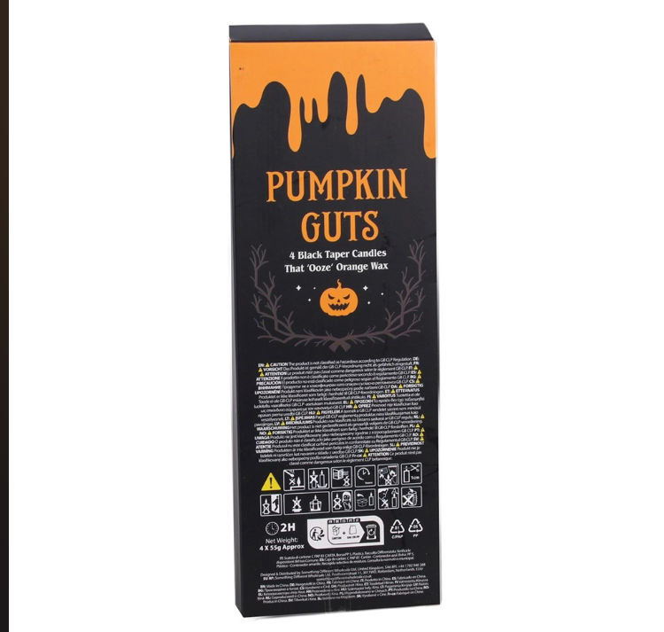 Set of 4 Pumpkin Guts Oozing Taper Candles