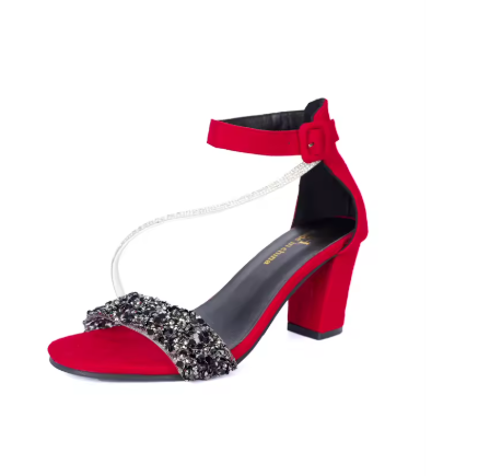 Diamanté Glamour Block Heel Sandals