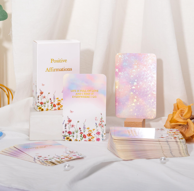 Crisky Positive Affirmation Cards for Women, 50 Pack Daily Affirmations