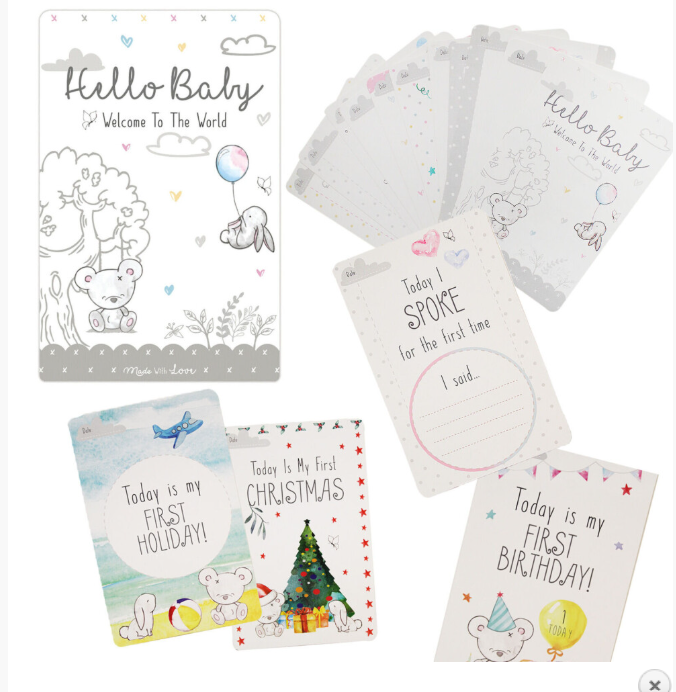 30 Unisex Baby Memorable Moment Milestone Cards