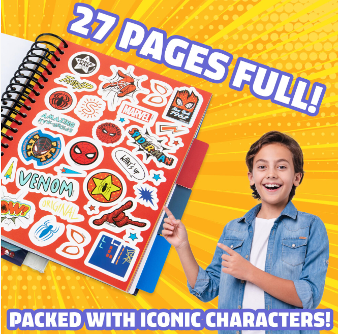 Boys Sticker Book Over 1000 Spiderman Stickers Scrapbook Colouring Pencils
