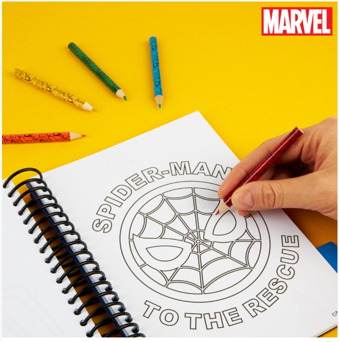 Boys Sticker Book Over 1000 Spiderman Stickers Scrapbook Colouring Pencils