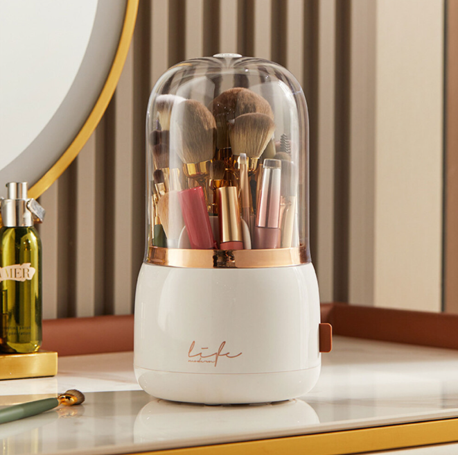 Stylish Rotating Makeup Brush Cylinder Case