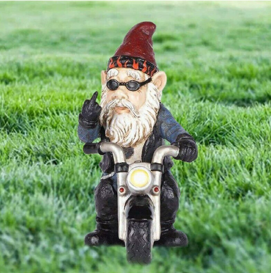 Novelty Garden Gnomes Statues Motorcycle Dwarf Ornaments Outdoor Décor Naughty