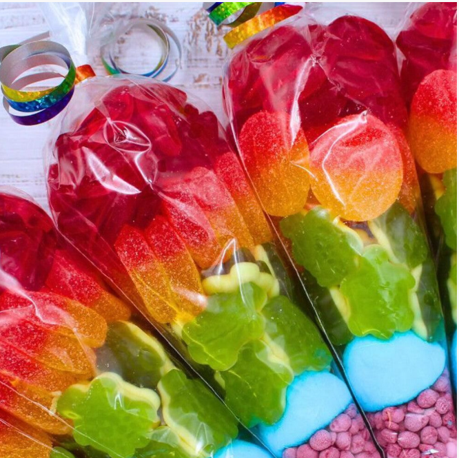 Prefilled Sweet Shop Made Rainbow Sweet Cone