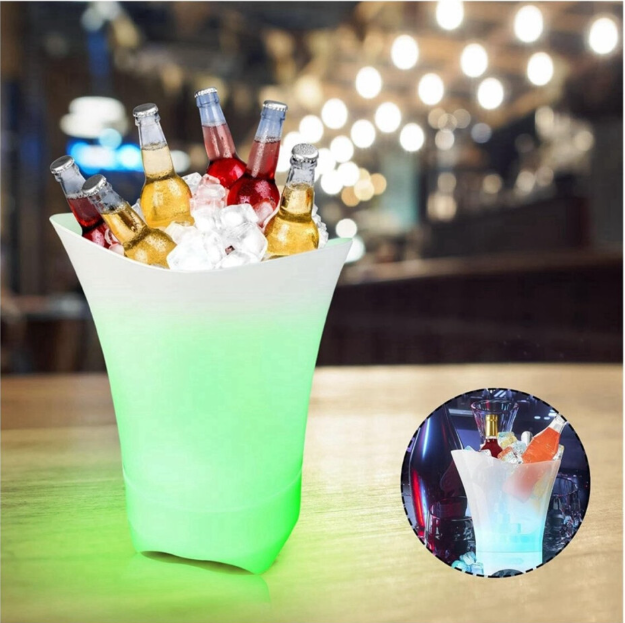 LED Ice Bucket with Bluetooth Speaker Lighted Beverage Tub