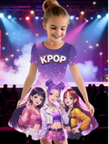 Girls' K-Pop Printed Skater Dress
