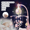 Baby Musical Crib Bed Bell Cot Mobile Stars Light Nursery Lullaby Toy