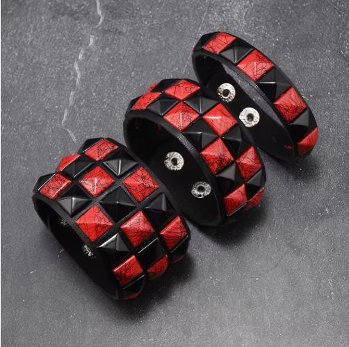 Punk Studded Bracelet Set