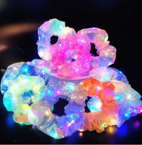 10pcs LED Scrunchies Light Up Organza Hair Scrunchy