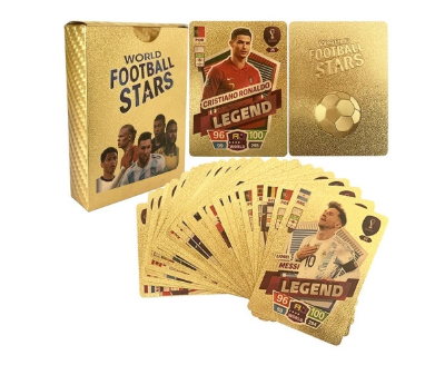 55pcs Gold Football Cards World Cup Football