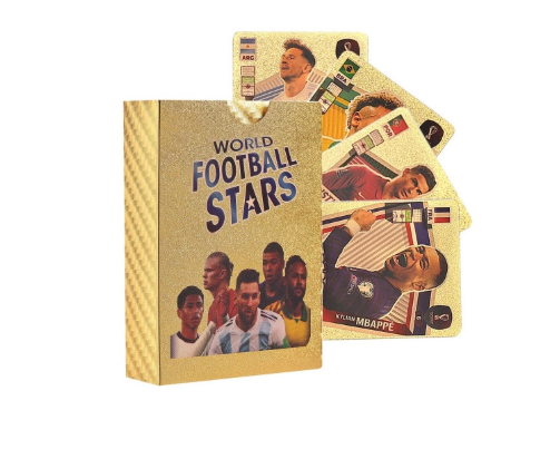 55pcs Gold Football Cards World Cup Football