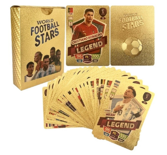 55pcs Gold Football Cards World Cup Football