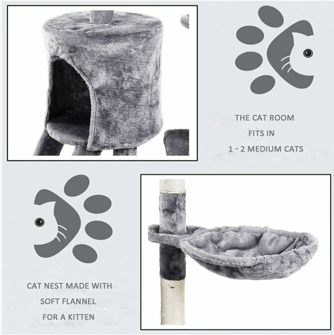 Cat Tree Scratching Post Activity Centre Cats Climbing Tower 140cm