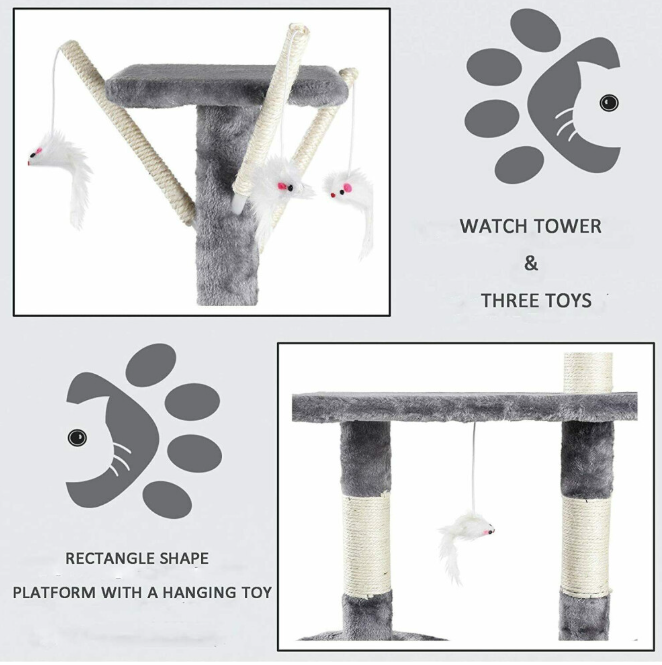 Cat Tree Scratching Post Activity Centre Cats Climbing Tower 140cm