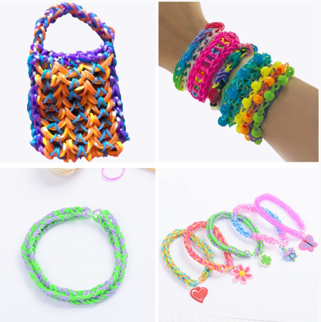 2500+ Loom Bands Kit with 3 Hooks, 96 S-Clips, Charms & Beads