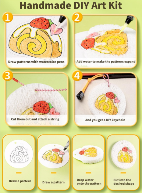 Magic Puffy Paint,3D Drawing Canvas ,Foam Texture Painting Kit