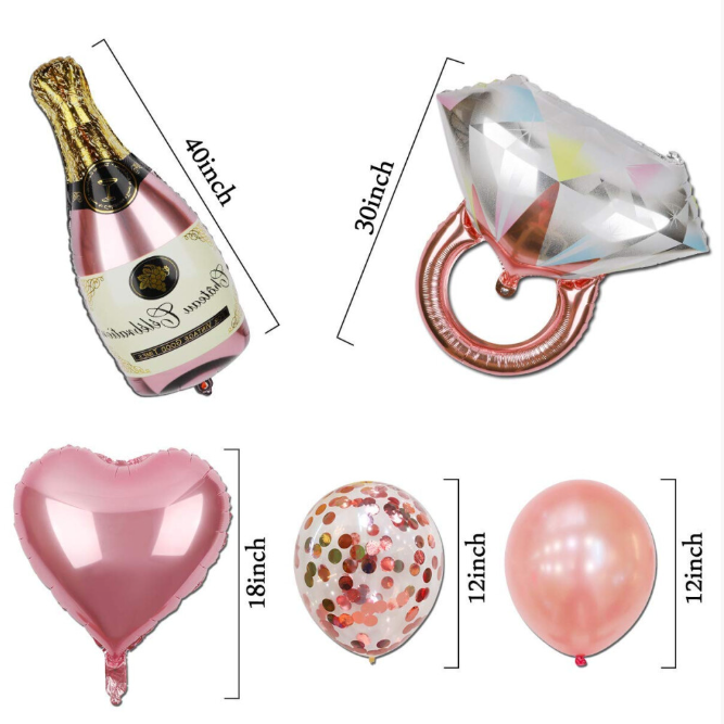 Rose Gold Hen Party Decoration Balloons